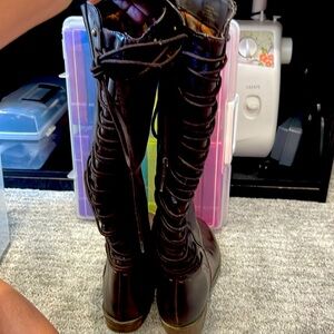 Size 8 Brown riding boots with laces